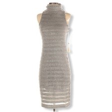 BLUSH NOIR Gray Sleeveless Cozy Sweater Turtleneck Dress Size Small