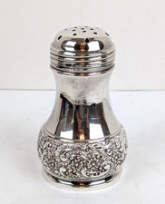 Antique 1900s Victorian Repousse Muffineer Sugar Castor By St Louis Silver Co