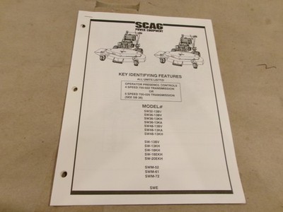 SCAG KEY IDENTIFYING FEATURES SWE