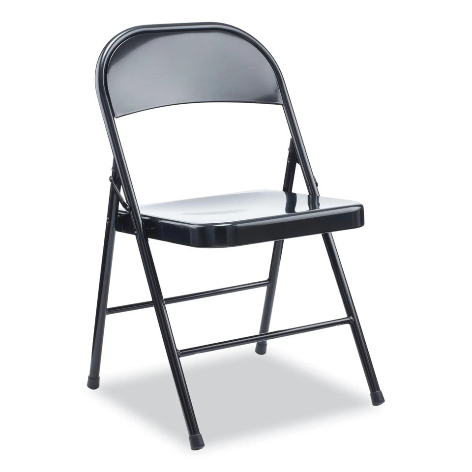 Alera CA941 Armless Steel Folding Chair Supps 275 lbs. - Black (4/Carton) New - Изображение 2 из 4