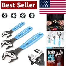 Essential 3-Piece Adjustable Wrench Set - 10/8/6 Inch in Chrome Vanadium Steel