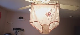 INTIMATE FASHIONS by TERI VINTAGE PANTIES sz 6 PINK w-BOW n OPEN LACE #A1-21