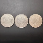 Lot of 3 Morgan Silver Dollars 1921 1921-D 1921-S $1 Silver Coins