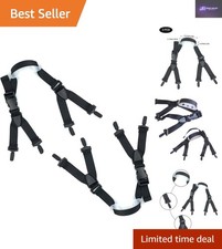 Comfortable Hard Hat Chin Strap - 2 Pcs Adjustable Black Strap with Clip Design