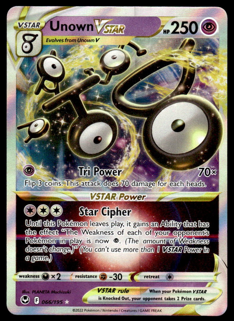 Pokemon TCG SWSH12: Silver Tempest #066/195 Unown VSTAR NM
