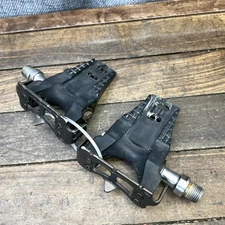 Vintage Ofmega Sintesi Road Clipless Bike Pedals 9/16 Black Pair Italy