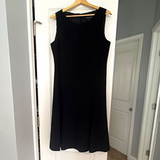 Black Label WHBM Womens Black Solid A-Line Knee Dress Little Black Dress Size 10