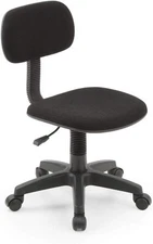 Hodedah Armless, Low-Back, Adjustable Height, Swiveling Task Chair with Padded