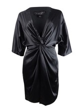 Laundry by Shelli Segal Women's Twist-Front Dress (2, Black)