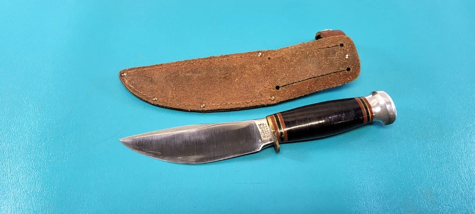 Cuchillo de supervivencia de caza Gladstone Woodcraft vintage canicas + funda TR470 Foto 4 de 4