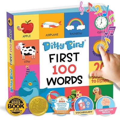 Ditty Bird | First 100 Words Interactive Sound Book for toddlers 1- 3 | spee...
