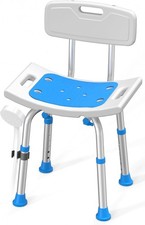 Heavy Duty Shower Chair with Removable Back   400 lbs Bath Seat for Seniors