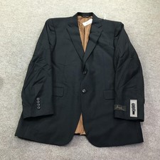 Jos. A. Bank Joseph Blazer Mens 42L Black Wool Tailored Fit 2 Button Windowpane