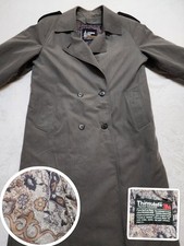 Vtg Womens LONDON FOG Trench Coat Removable 3M Paisley Lining Olive Sz 10 P
