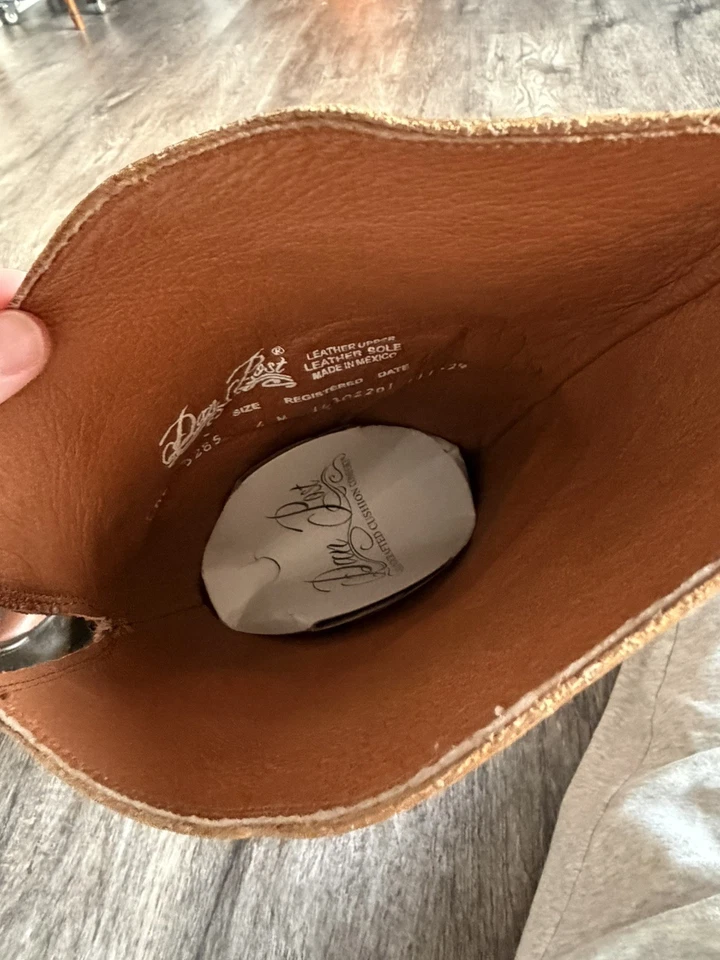 Bota de Vaquero Dan Post Western Nueva con Etiquetas Talla 6M Registrada, Marrón, Hasta la Rodilla Foto 4 de 4