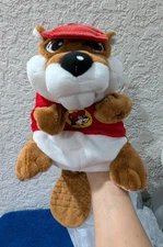 Plush Buckee The Beaver W/Red Hat Shirt And Hand Puppet Stuffed Animal-NWT