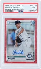 Connor Phillips Mariners Signed 2020 Bowman Draft #CDA-CP #2/5 PSA Mint 9 Card