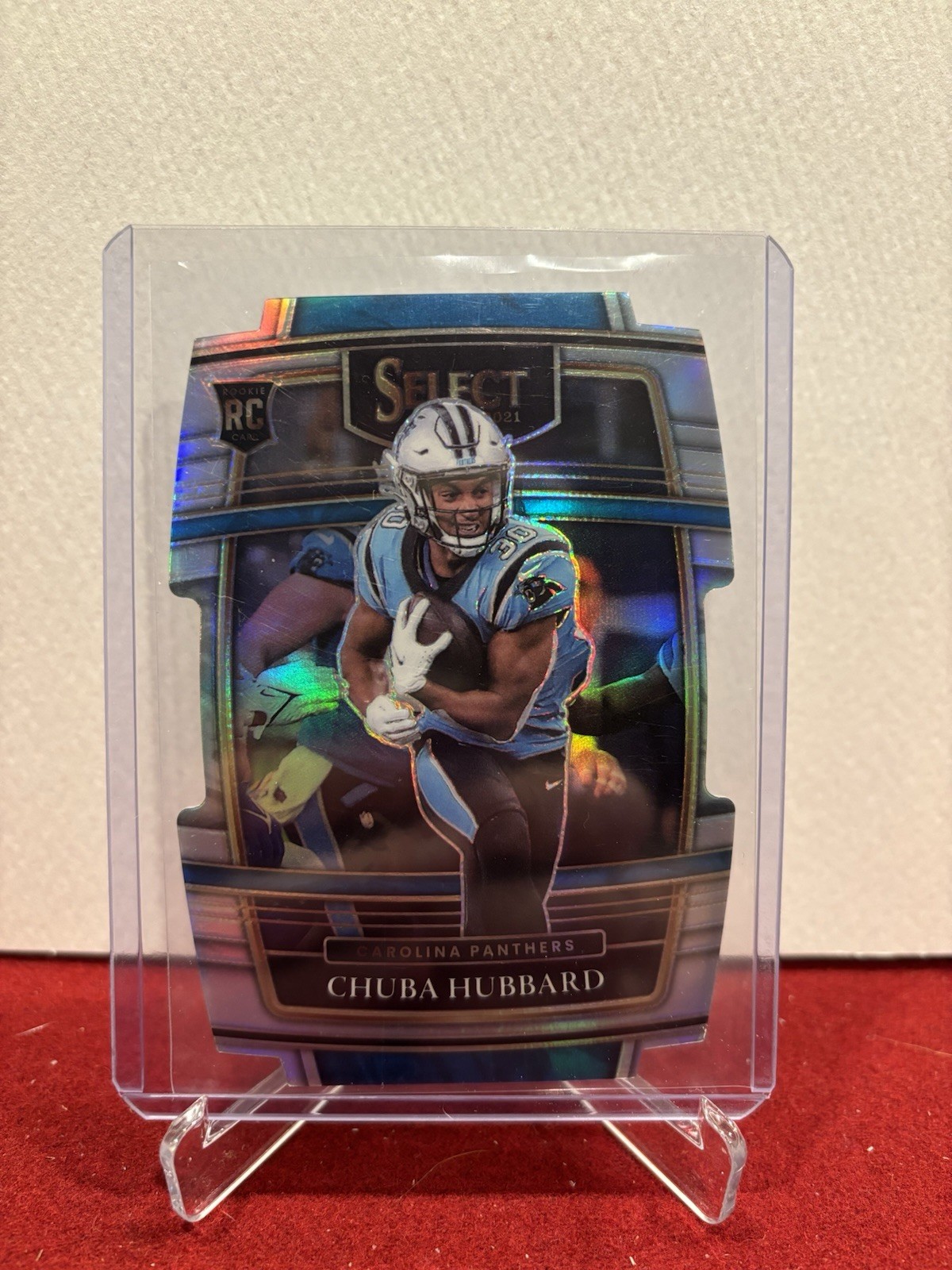 2021 Panini Select - Concourse Chuba Hubbard #76 Silver Prizm Die-Cut (RC)
