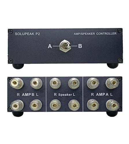 2-Way Stereo Audio AMP Amplifier Speaker Switcher Selector Speaker Switch box P2