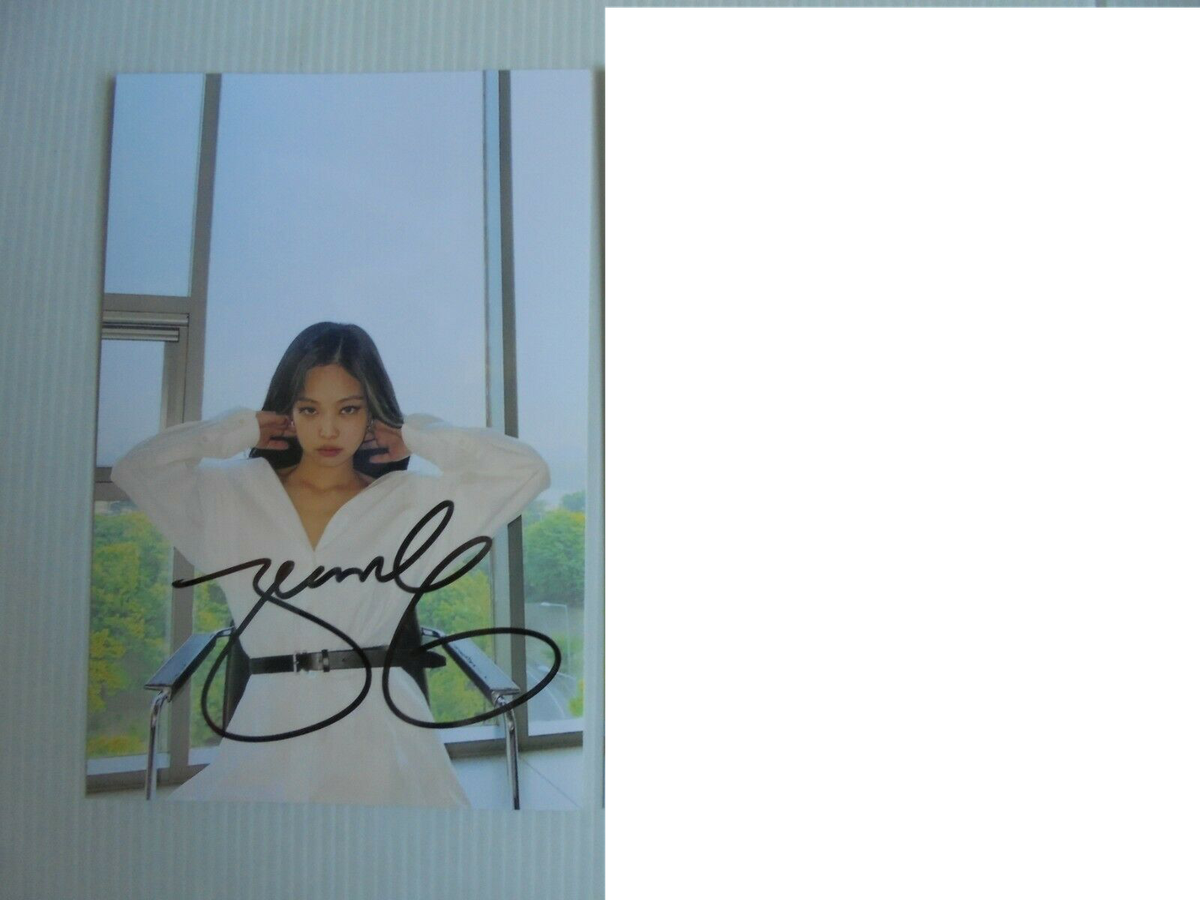 Black Pink BPINK KPOP Jennie Signed Individual 4x6 Autographed USA