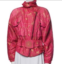 Nils Pink Insulated Ski Printed Coat Pink And Gold Size: S