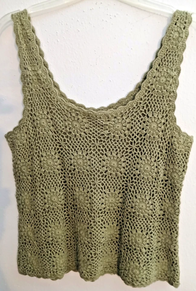 Conjunto Top Corto Para Mujer Crochet 2 Piezas Verano Boho Y2K Talla S Ciervo Blanco De Colección Foto 2 de 4