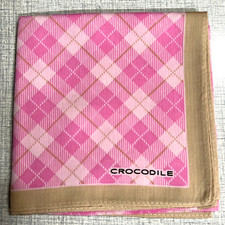 MAN HANKY PINK PLAID CHECK PATTERNED CLASSIC VTG COTTON POCKET ART SQUARE20   C7
