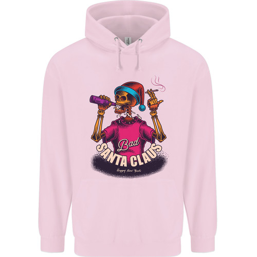Bad Santa Claus Funny Skull Beer Alcohol Mens 80% Cotton Hoodie