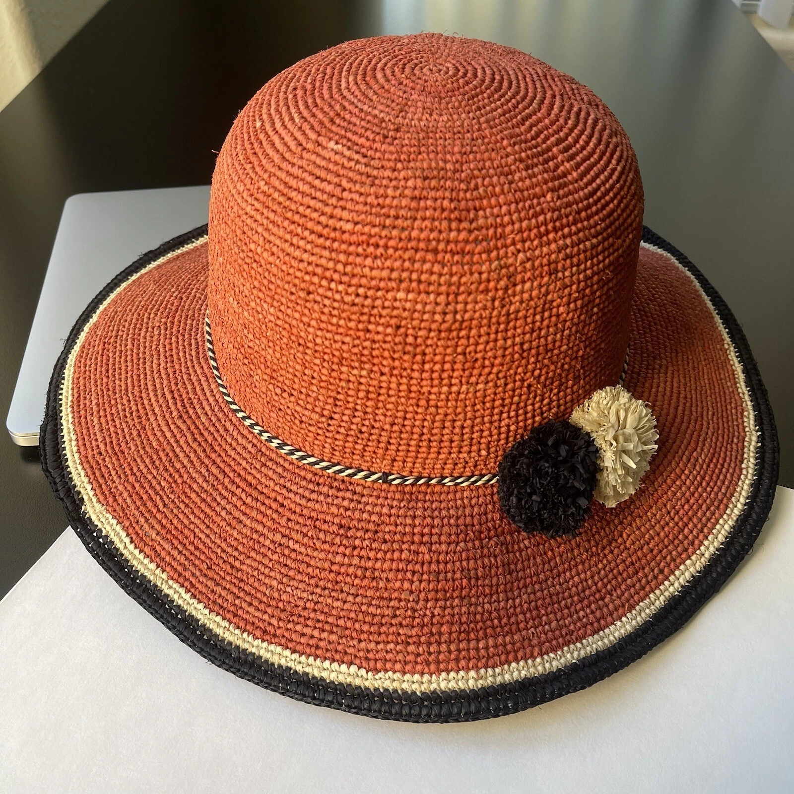 Orange Hat Straw Sun Hat Size M