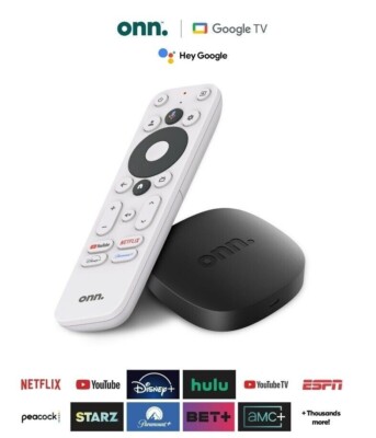 ONN Streaming Box 4K Streaming Wi-Fi Android TV UHD  Google TV Device  new 2023 