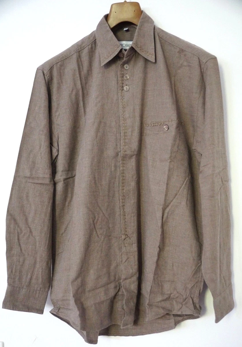 Chemise Manches Longues Imprimé Noir & Kaki - 100% Viscose - Taille L/XL - NEUVE Sans étiquettes - Marque Forest Stream