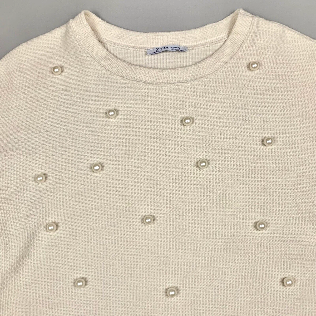 Pearl embellished deals jumper zara