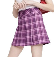 NEW Wild Fable Women's Plaid Pleated Berry Mini Skirt Size Small