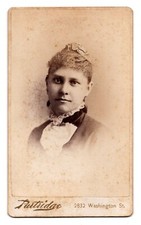 Antique CDV Circa 1890s Partridge Young Gorgeous Lady In Ruffled Dress Boston