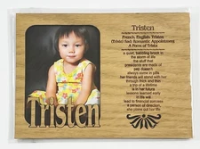 TRISTEN Personalized Name Profile Laser Engraved Wood Picture Frame Magnet