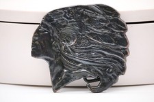 SOLID BRASS BELT BUCKLE - Indian Chief