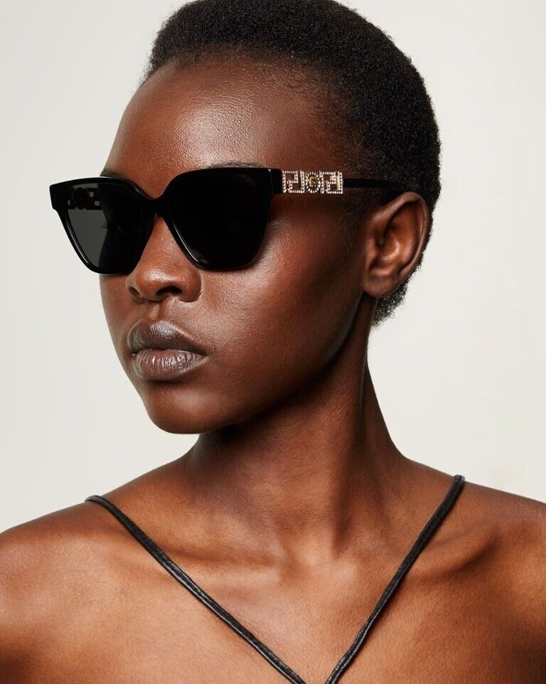 NEW Versace VE4471B GB1/87 Black Dark Grey Square Women Sunglasses VE 4471B Versace Women Sunglasses Black Dark Grey Square VE4471B GB1  main image 2