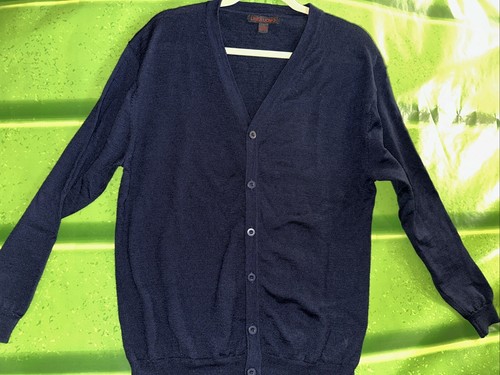 Linea Uomo Sweater Mens Size L Black Wool/acrylic Blend Cardigan Button Front