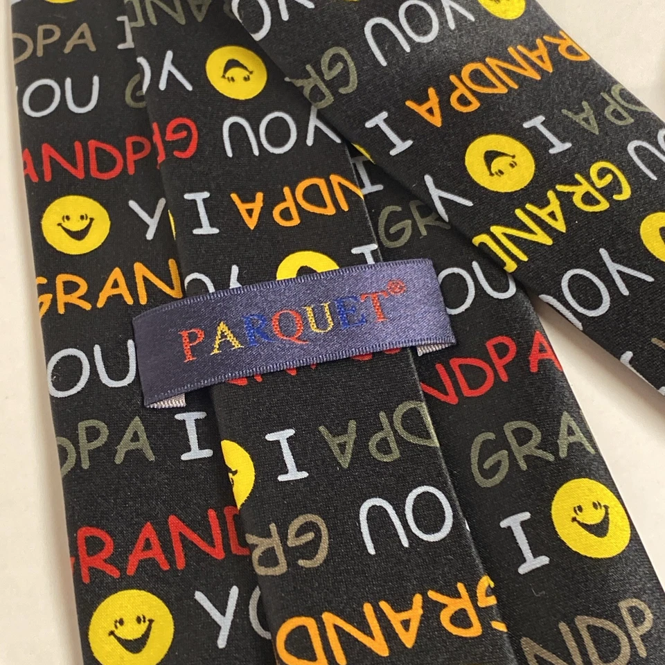 Parquet Novedad Corbata I Love You Abuelo Abuelo 58x3.9” Adulto Talla Hombre’s B4 Foto 3 de 4