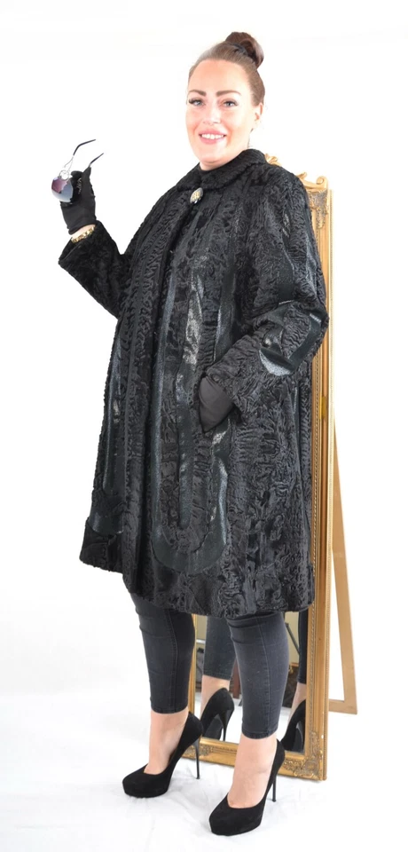 US5064 REAL SWAKARA PERSIAN LAMB FUR COAT LEATHER SIZE XL - PERSIANER JACKE - Image 4 of 4