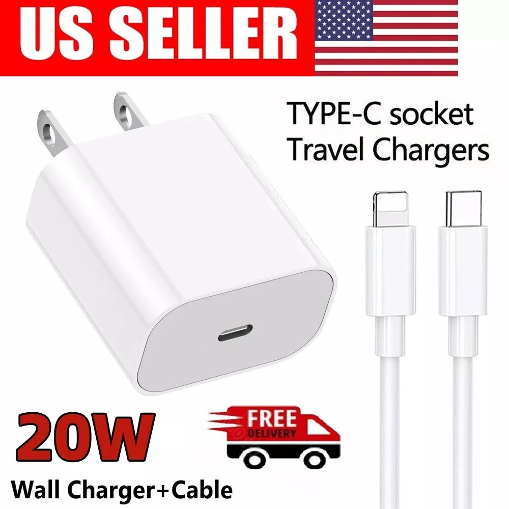 20W USB-C Fast Charger for iPhone 14 13 12 11 ProMax & Samsung