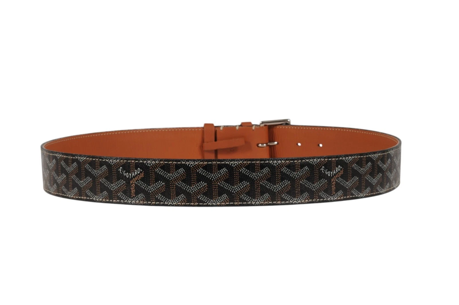 Cintura uomo Goyard Florida taglia 100 33 34 nera goyardine tela pelle 5 fori