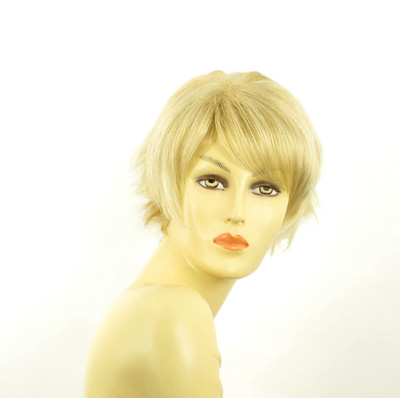 Perruque Courte Femme Blond Doré Très Clair - Synthétique - Taille Moyenne - Neuf Avec Étiquettes