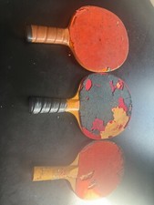 Vintage Ping Pong Paddles lot of 4 , three ply  Official Table Tennis" Wooden