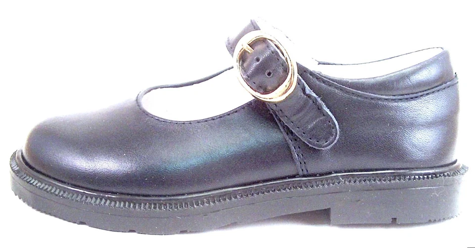 DE OSU - España - Zapatos de vestir escolares de cuero azul marino para niñas - europeos - talla 6-10 Foto 3 de 4