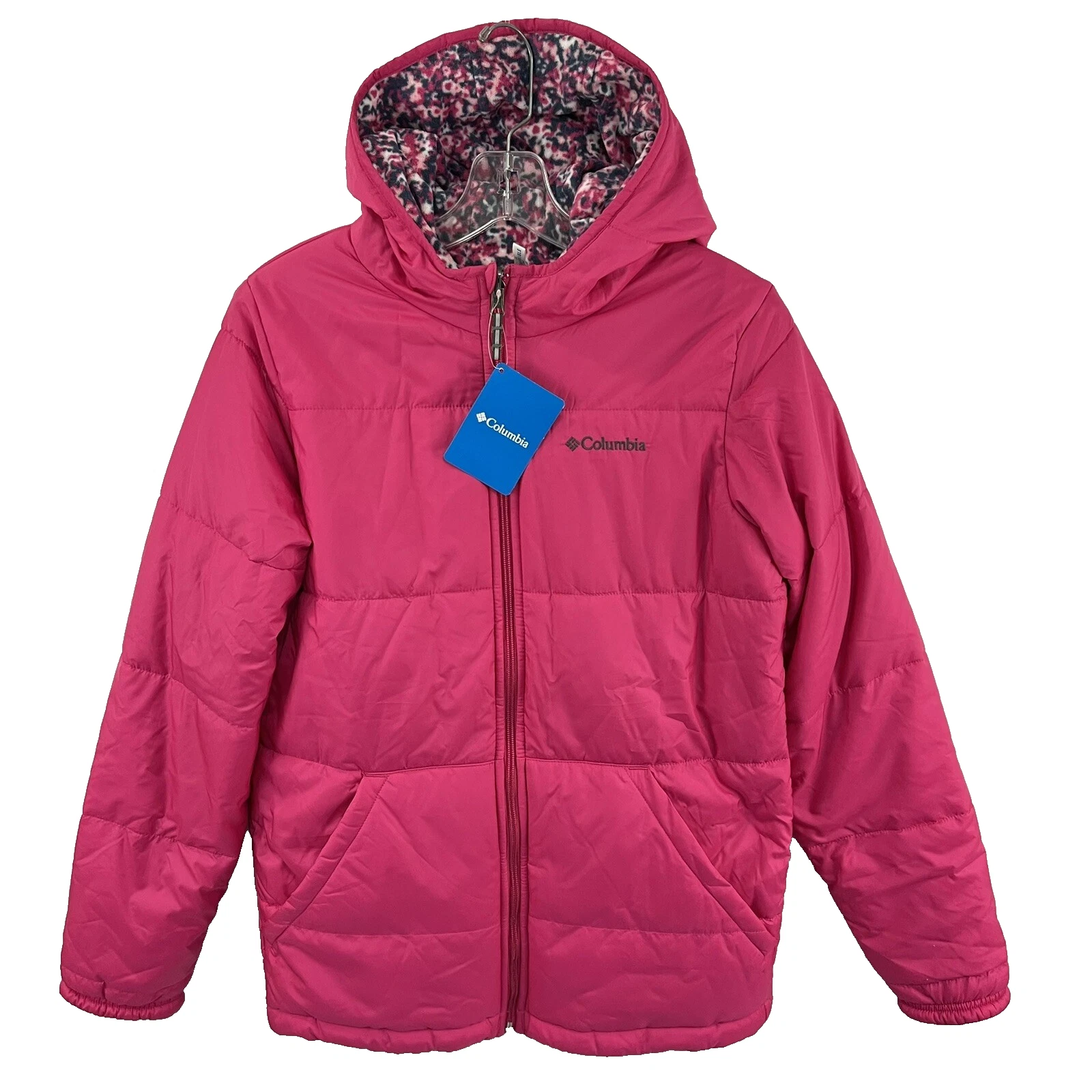 Columbia Youth Girls Ice Chips Reversible Hooded Winter Jacket XL 18-20