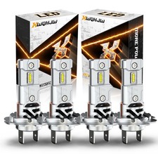For Mercedes-Benz C250 C300 C350 4pc H7 LED Bulbs Headlight High Low Beam 6000K