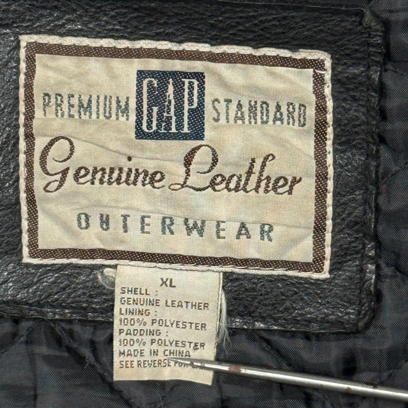 Vintage GAP Leather Basic Jacket Cropped Zip Fron… - image 11