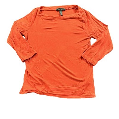 Lauren Ralph Lauren Petite P/M Orange Long Sleeve Pullover Kids Shirt