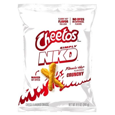 Cheetos Simply NKD Crunchy Flamin Hot 1 Cheese Flavor No Dyes / Artificial 8.5oz
